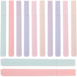Marcadores Fluorescentes 12 Pcs Set Punta y Biselada Tonos Pastel Suaves Resaltadores para Estudiantes y Oficina Adecuado para Subrayar y Tomar Notas
