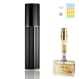 Fiwecos Perfume Travel Refillable Bottle Cologne Portable Atomizer Fragrance Scent Sprayer Pump Fill from Bottom Mini Pocket Size 5ml for Travel Essentials & Best Gift (BLACK)