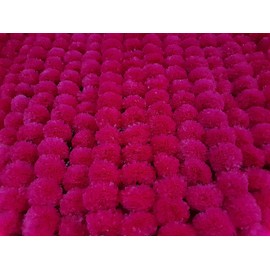 5Pc Marigold Garland 4.5Ft Long Strands of Artificial Marigold Flower Diwali Decorations Home Indian Décor for Pooja Wedding Spring Bush Floral Faux Garland Día de Muertos Décor Day of Dead Christmas