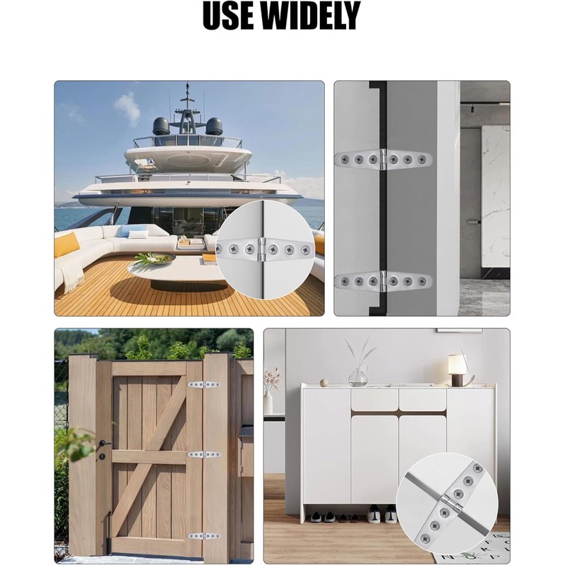 2pcs Heavy Duty Strap Hinge with Holes, Marine Strap Hinge