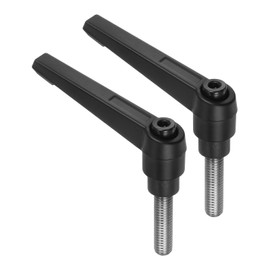 QUARKZMAN 2 Pcs Clamping Lever Handles M8 x 30mm Threaded Screw Made of 304 Stainless Steel Adjustable Handles with Quick Release Ratchet Knob, Black