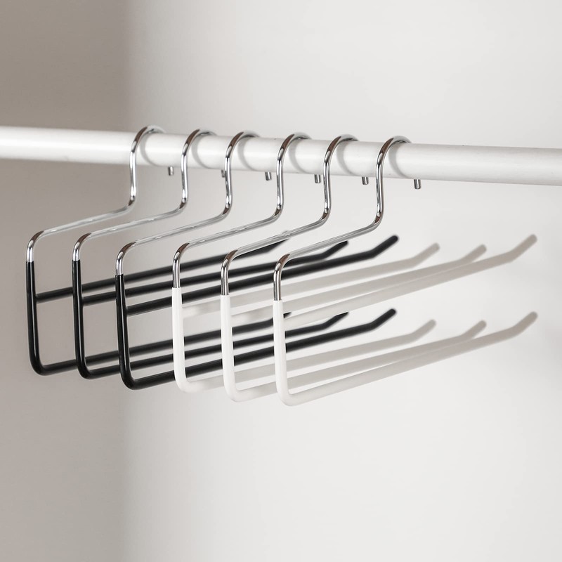SHIMOYAMA Pants Hangers, 5 Pack, Trouser/Slack Hangers, Open Ended Double