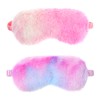 2 Pcs Plush Eye Mask Soft Sleeping Blindfold Eye Cover