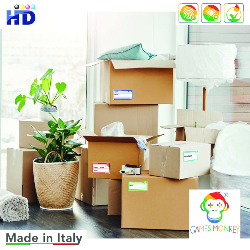 GamesMonkey® - Stickers for Moving Boxes - 15 x 8