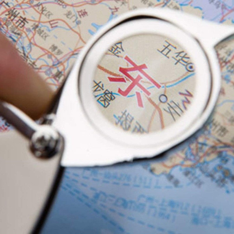 Magnifying Keychain Portable Foldable 15X Metal Magnifier Keychain for Reading