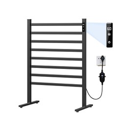 Freestanding Towel Warmer,Aluminum Electric Heated Towel Rack with Timer, LED Display, Overheat Protection Constant Temperature Control, Aluminum Towel Drying Shelf for Bathroom