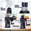 5-in-1 Rotary Cheese Grater with Handle – Stainless Steel Blades,