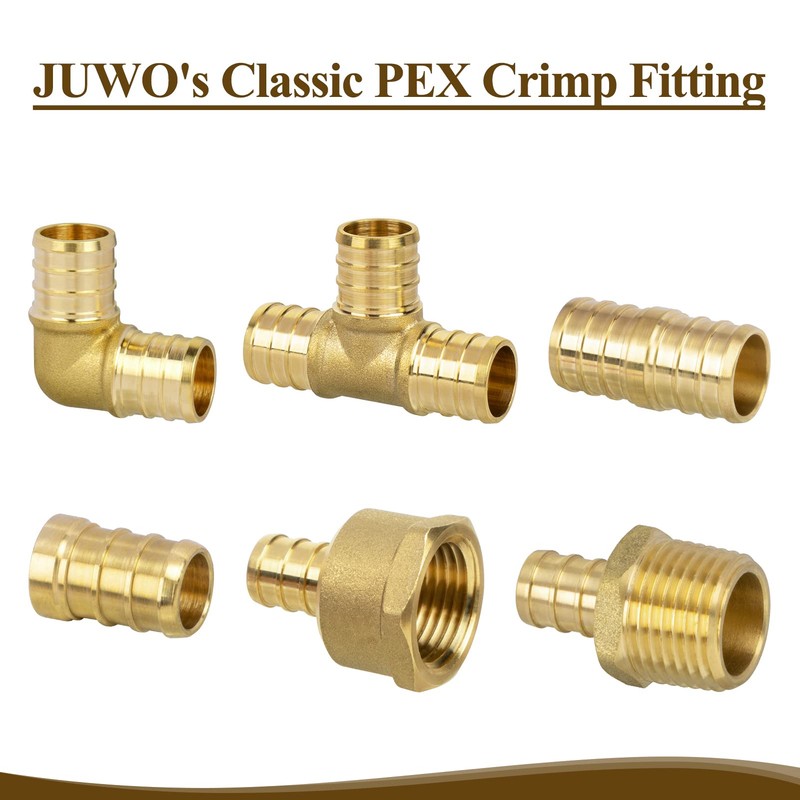 JUWO 1/2" Pex Shut off Valve, 2 Pack Brass 1/2"