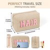 MAGEFY Chenille Letter Makeup Bag Small Cosmetic Bag with Compartments