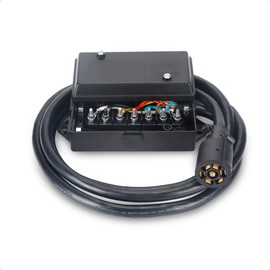 Cable Matters 7-Way Trailer Wire Harness 8ft with Junction Box for Trailer in Black - Inline Trailer Cord with 7-Gang Junction Box and 8 Feet Trailer Plug