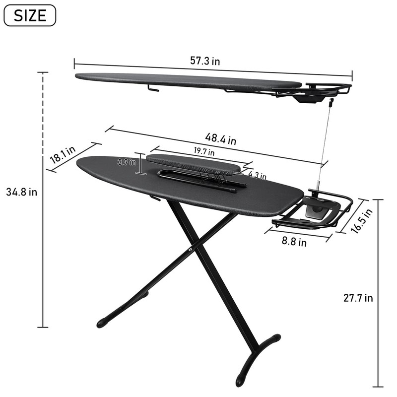 Duwee Steel Top Extra Wide Ironing Board with Sleeve Board