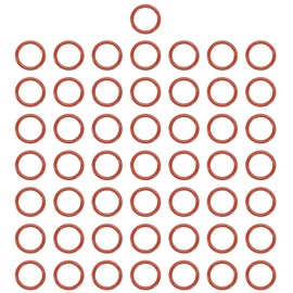 MECCANIXITY Silicone O-Ring 13mm ID 17mm OD 2mm Width Metric VMQ Sealing Gasket Replacement 50A Durometer for Plumbing Compressor Faucets Valves Repair (Red, Pack of 50)