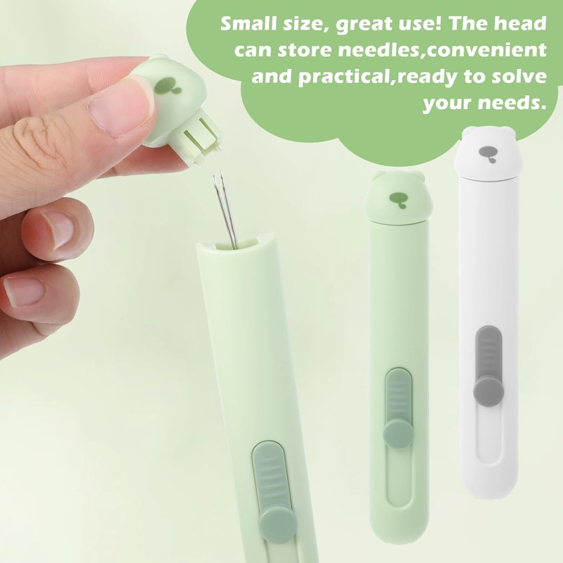 2 Pcs Automatic Needle Threader Seam Ripper Upgraded 3 in