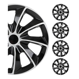 SCITOO 4pcs Set of 16-Inch Black & Silver Wheel Rim Cover Hubcaps can be Easily Installed on Car Truck SUV,Suitable for a Variety of Models,Beautiful and Rust-Proof.