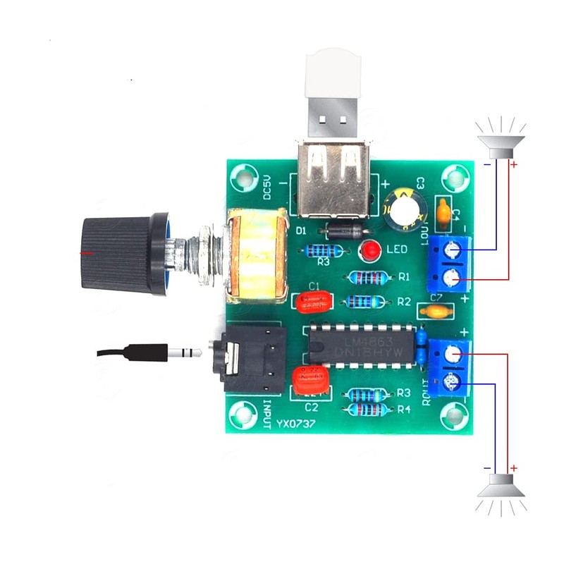 LeHang 5Wx2 Mini Power Amplifier Audio Speaker Amp DC 5V