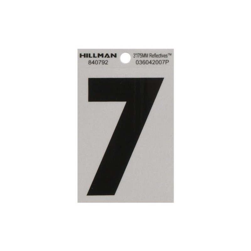 Hillman 840792 3" Black and Silver Reflective Poly-Film Adhesive Number