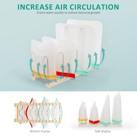 Silicone Drying Rack - Gallon & Bottle Drying Rack for Reusable Bags, Gloves & Glasses