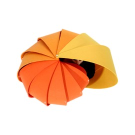 SHENGOCASE Large Aesthetic Enclosed Nautilus Shaped Pet Cat Bed House, Felt Tunnel Hide Play House with Removable Pillow Cushion, Cat Cave Hideaway (Orange, 28" x 23" x 12")