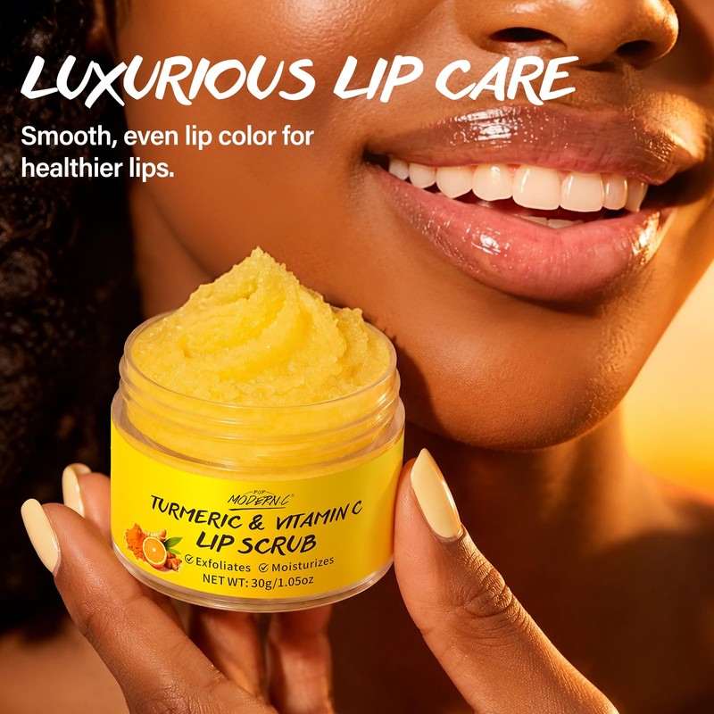 Turmeric Lip Scrub for Dark Lips Vitamin C Lip Scrubber