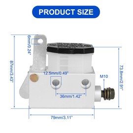 CMIYETO Motorcycle Master Cylinder Brake Piston Pump Master Cylinder Clutch Brake Lever Pump for Go Kart 3-Wheeled ATV White