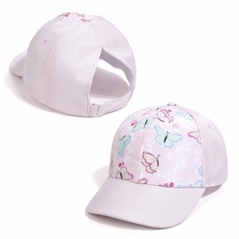 YAQUEKOU Children's Girls' Cap Adjustable Snapback Rainbow Baseball Cap Leopard Baseball Cap Sun Hat Kids Baseball Cap Peaked Cap Girls, butterfly