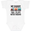 inktastic Daddy Still Plays with Trains Baby Bodysuit Newborn 0020