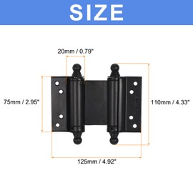 uxcell Spring Hinges, 4Pcs 3" - Double Action Self-Closing Door Hinge, Adjustable Rebound Buffer Hardware with Screws, for Swinging Doors Cafe Saloon Doors
