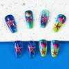 Shell Starfish Press on Nails Long Colorful Shell Pattern Design