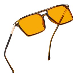 ZIHVEUC Amber 99% Blue Light Blocking Computer Reading Glasses Orange Lens for Better Sleep, Eye Strain Men Women Sun Readers（Leopard,250