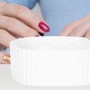 Zerodeko Cuenco para Manicura Acrílico Blanco, Recipiente para Remojar Uñas,