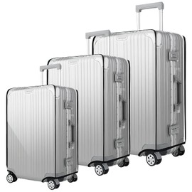 HENGBIRD Set of 3 Transparent Suitcase Covers 20 + 24 + 28 Inch Suitcase Set PVC Suitcase Cover Waterproof Suitcase Cover, transparent, PVC protective case transparent and waterproof