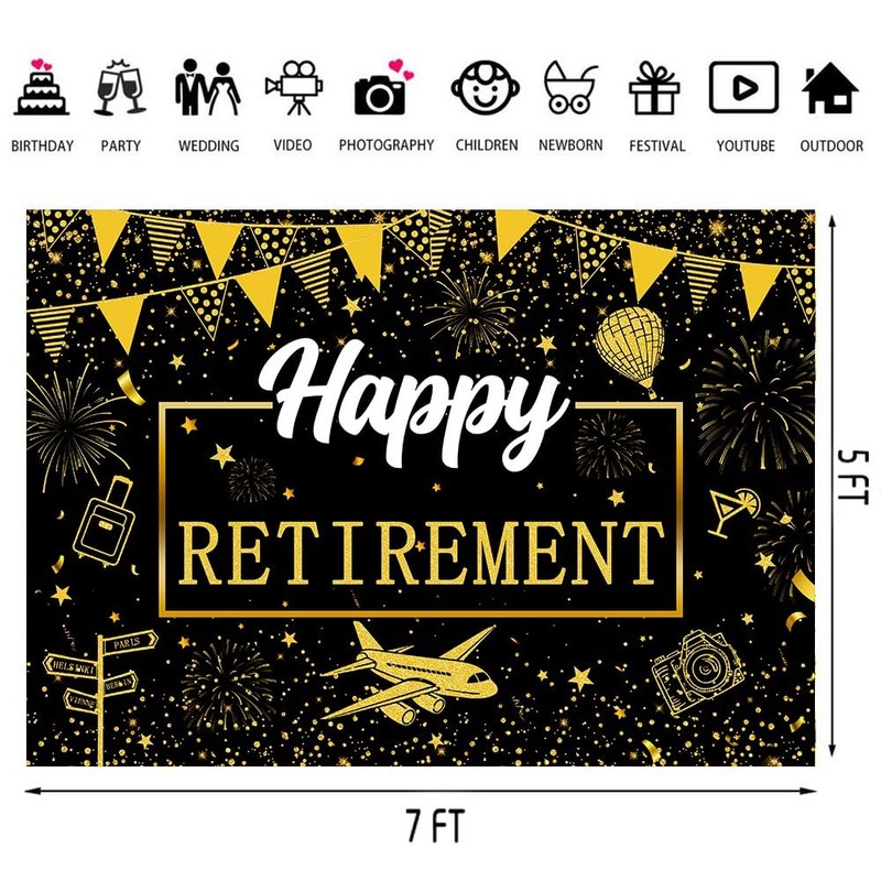 Retirement Backdrop, Farewell Photography Backgrounds, 7x5ft