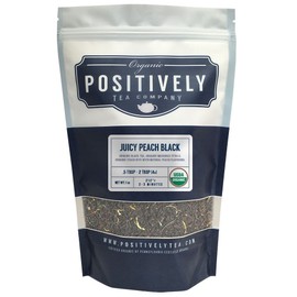 Positively Tea Company, Organic Juicy Peach, Black Tea, Loose Leaf, 1 Pound Bag