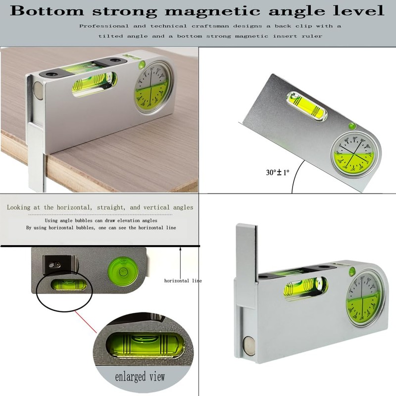 Multi Angle Measuring Level with Magnetic Solid Aluminum Alloy Mini