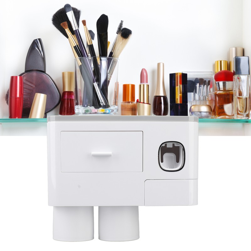 Toothpaste Dispenser Wall Mounted Toothpaste Dispenser Squeezer Kit for Bathroom