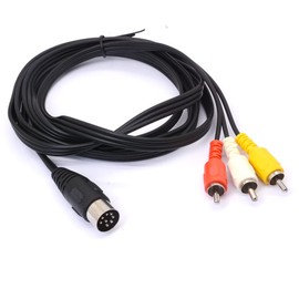 PIIHUSW Din 8 Pin to 3RCA Cable, 8Pin Din Male Plug to 3-RCA 3*RCA Male Audio Adapter Cable for Musical Instrument Audio Equipment (1.8 M / 6 FT)