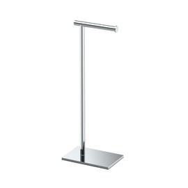 Gatco 1431C Modern Rectangle Base Freestanding Toilet Paper Holder, 21.25" Chrome with Weighted Base