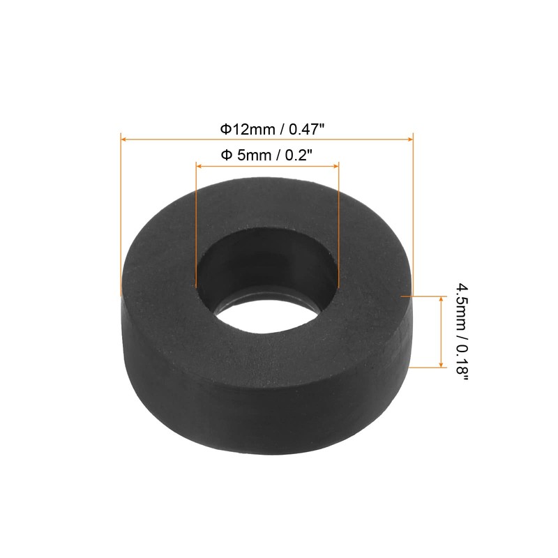 PATIKIL M6 Rubber Flat Washers 8pcs 5mm ID 12mm OD