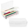 Meiikun Pencil Box, Large Capacity Pencil Boxes 2 Compartments, Hard