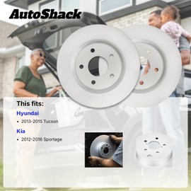 AutoShack Coated Brake Rotors Front and Rear Brake Rotor Replacement Kit for 2012-2016 Kia Sportage 2013-2015 Hyundai Tucson 2.0L 2.4L FWD ArmorStop BRK030435667