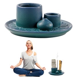 Incense Bowl for Any Incense, 4 in 1 Incense Holder, Ceramic Incense Bowl, Ceramic Ash Catcher Tray, Ceramic Incense Holder for Incense Sticks, White Sage, Palo Santo