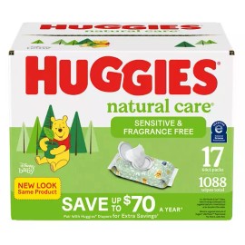 Huggies Natural Care Sensitive Baby Wipes, Fragrance Free (1088 ct.)
