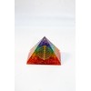 Seven Chakra Orgone Pyramid-Paper Weight- Flower of Life Balance Reiki