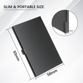 yuejuhe Pack of 4 Metal Business Card Holders, Business Card Cases for Men and Women, Business Card Holder for Storing Your Cards (4 x Black)