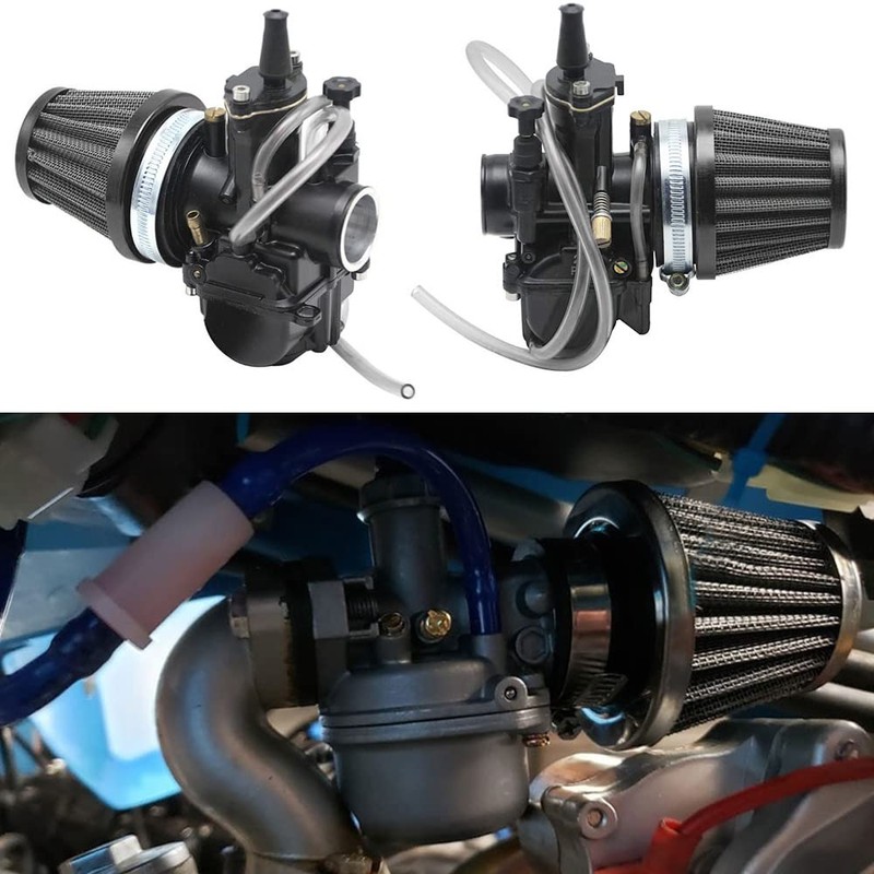 ETOPARS 2Pcs Black Motorcycle Air Intake Filter Kit Auto Cold