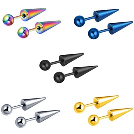 feilok Stainless Steel Stud Earrings Cartilage Piercing for Men Women Hoop Earrings Small Drop Earrings for Boys Women, Stainless Steel