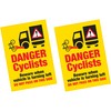 2 x Danger Cyclists Beware When Vehicle Turning Left Vinyl