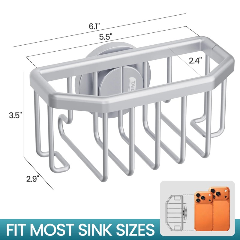 Gold Sink Sponge Holder for Kitchen Organization – Suction Cup
