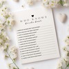 Hen Party Game Cards, Advice to the Bride, Who Knows