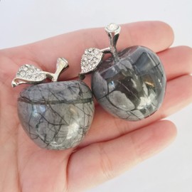 Manekieko Natural Picasso Apple Crystals and Healing Stones Collectibles, 3 cm Healing Crystal Figure Sculpture Home Ornament Wedding Decoration